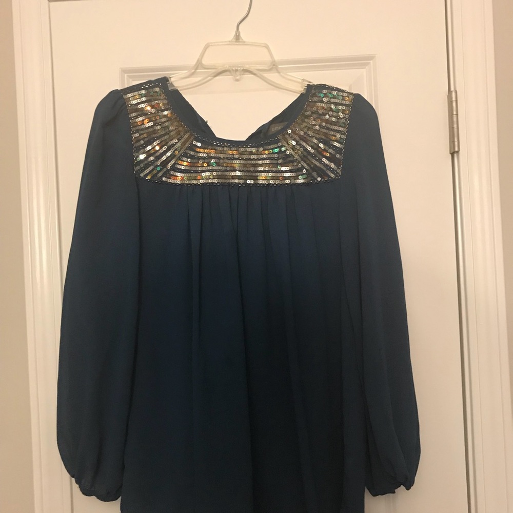 Flirty long sleeve sequin top